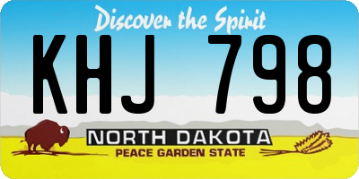 ND license plate KHJ798