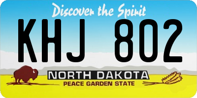 ND license plate KHJ802