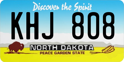 ND license plate KHJ808