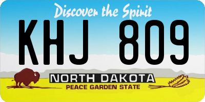 ND license plate KHJ809