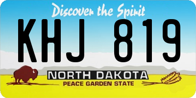 ND license plate KHJ819