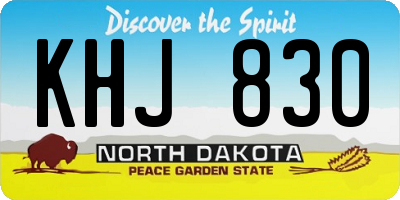 ND license plate KHJ830