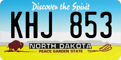 ND license plate KHJ853