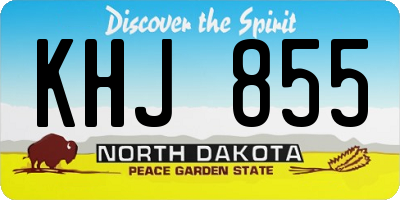 ND license plate KHJ855