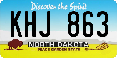 ND license plate KHJ863