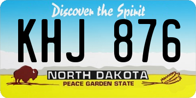 ND license plate KHJ876