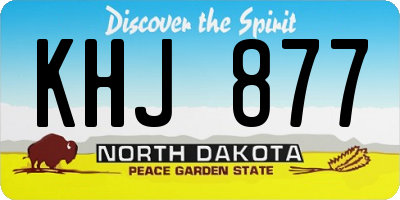 ND license plate KHJ877