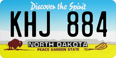 ND license plate KHJ884
