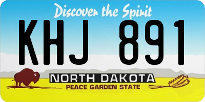 ND license plate KHJ891