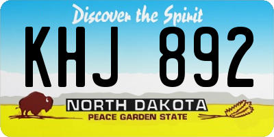 ND license plate KHJ892