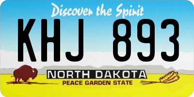 ND license plate KHJ893