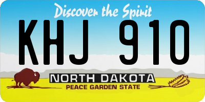 ND license plate KHJ910