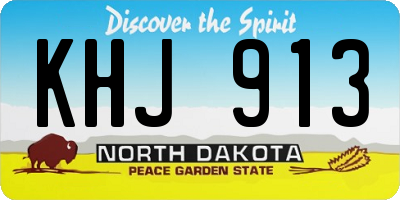 ND license plate KHJ913
