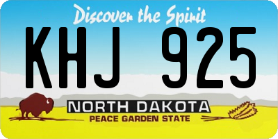 ND license plate KHJ925