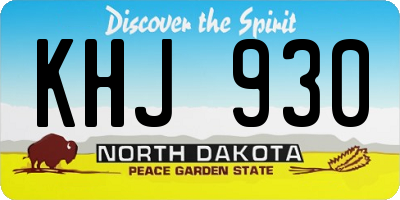 ND license plate KHJ930