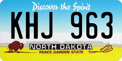 ND license plate KHJ963