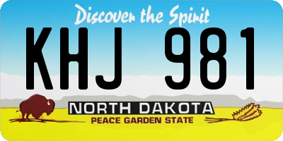 ND license plate KHJ981