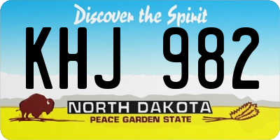 ND license plate KHJ982