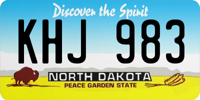 ND license plate KHJ983