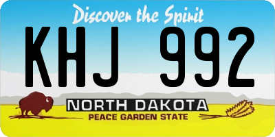 ND license plate KHJ992