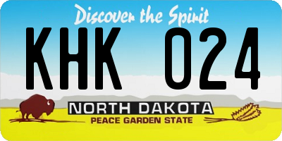 ND license plate KHK024