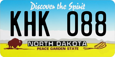ND license plate KHK088