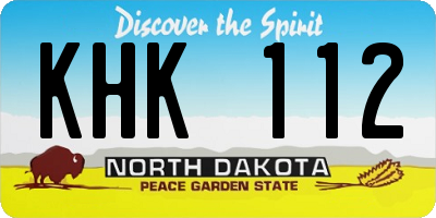ND license plate KHK112