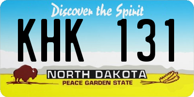 ND license plate KHK131