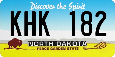 ND license plate KHK182