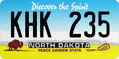 ND license plate KHK235