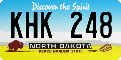 ND license plate KHK248