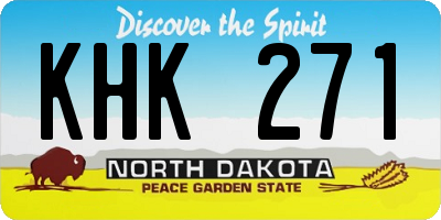 ND license plate KHK271