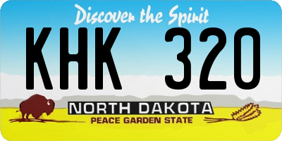 ND license plate KHK320