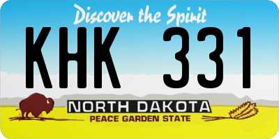 ND license plate KHK331