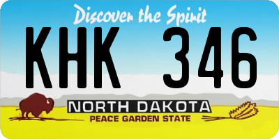 ND license plate KHK346