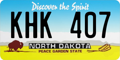 ND license plate KHK407