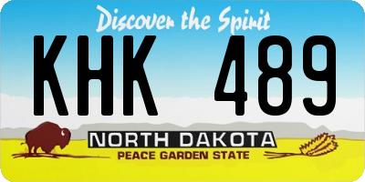 ND license plate KHK489