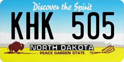 ND license plate KHK505