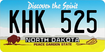 ND license plate KHK525