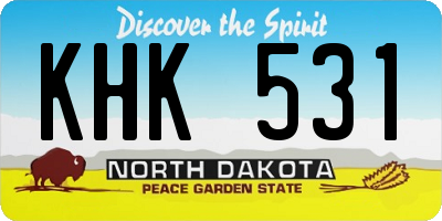 ND license plate KHK531