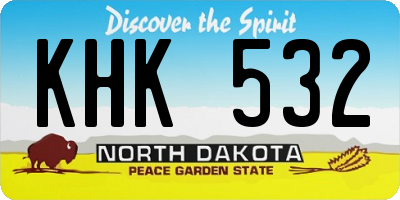 ND license plate KHK532