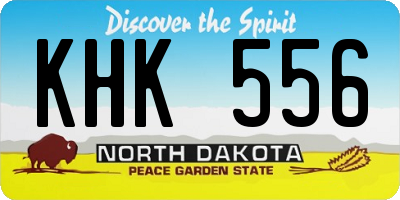 ND license plate KHK556