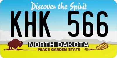 ND license plate KHK566