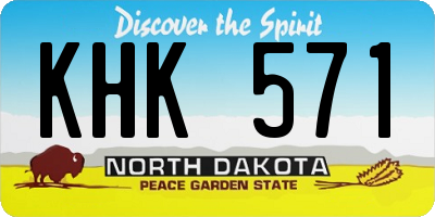 ND license plate KHK571