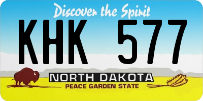 ND license plate KHK577