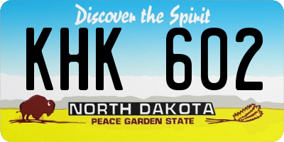 ND license plate KHK602