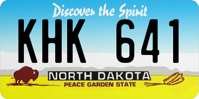 ND license plate KHK641