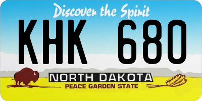 ND license plate KHK680