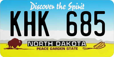 ND license plate KHK685