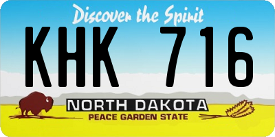 ND license plate KHK716